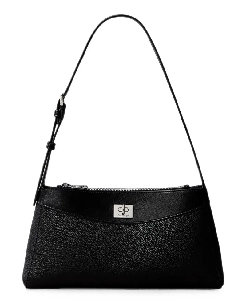 Calvin Klein grainy-texture twist-lock shoulder bag - Schwarz Schwarz
