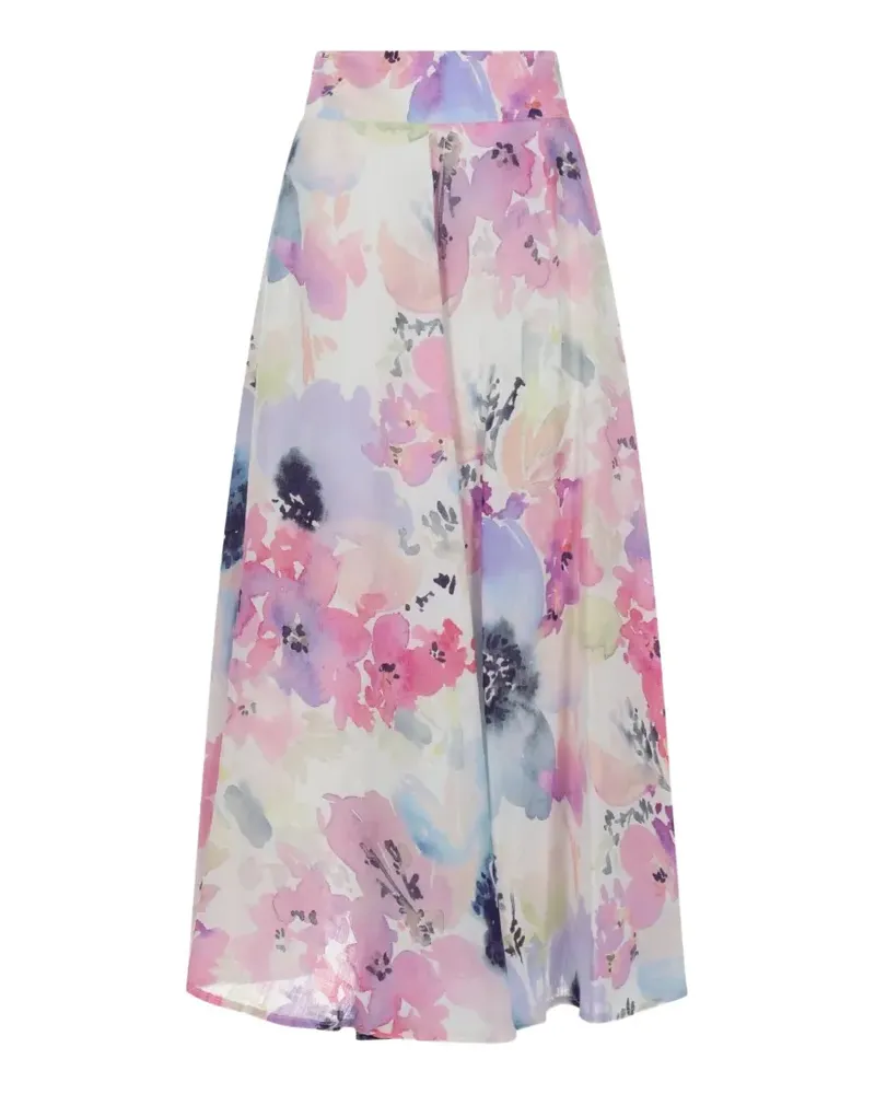 120% Lino floral-print cotton maxi skirt - Rosa Rosa