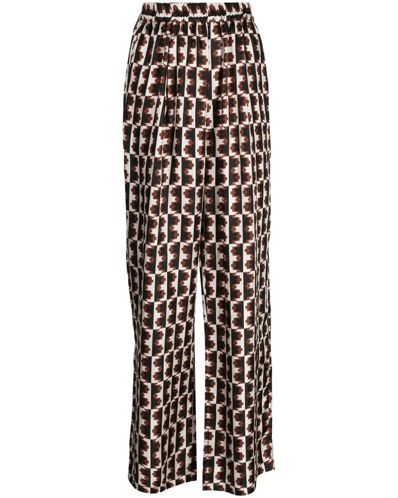 Biyan Gerade Hose mit grafischem Print - Braun Braun