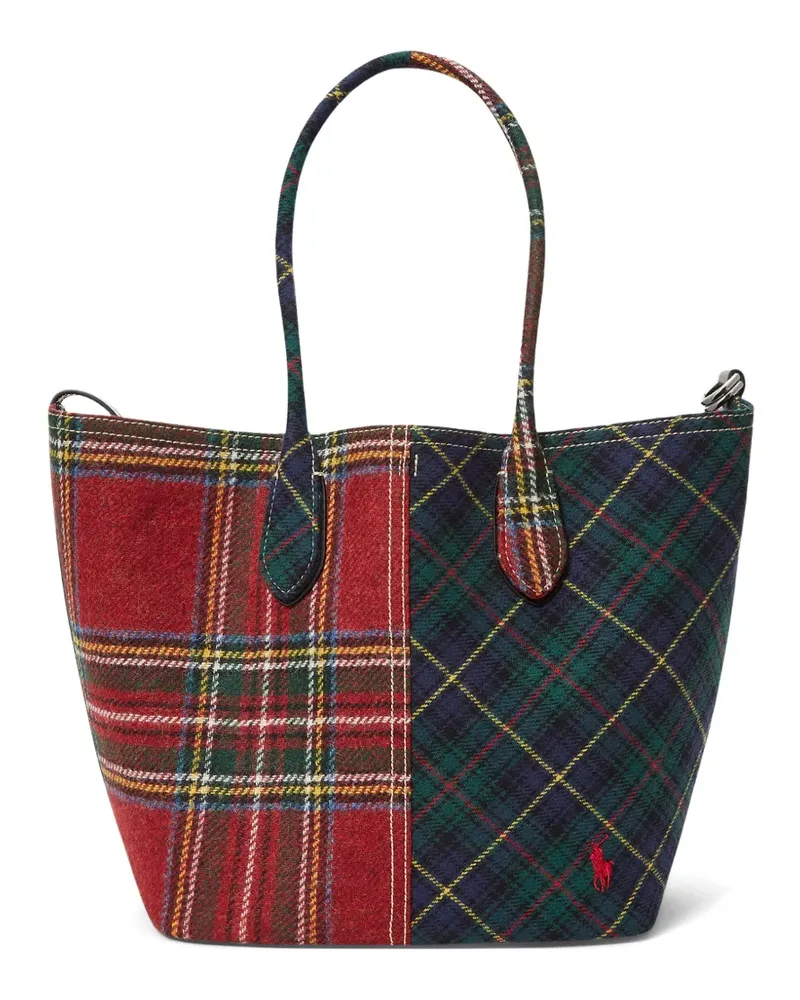 Ralph Lauren tartan two-tone tote bag - Rot Rot