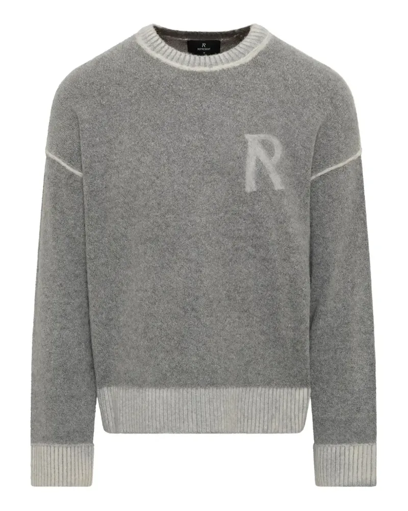 REPRESENT Jacquard-Pullover mit Logos - Grau Grau
