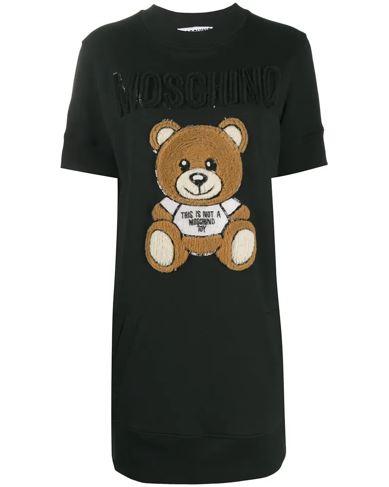 Moschino Sweatshirtkleid mit Pailletten - Schwarz Schwarz