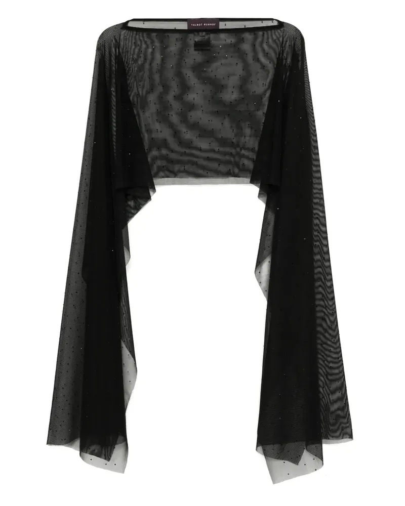 Talbot Runhof Transparente Stola - Schwarz Schwarz