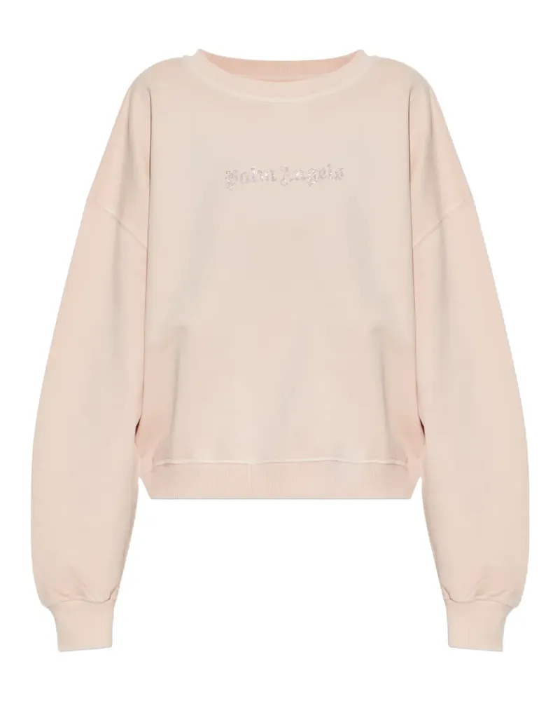 Palm Angels Sweatshirt mit Kristall-Logo - Rosa Rosa
