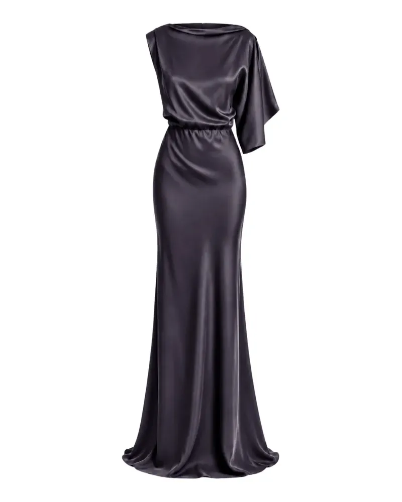 Irina Schrotter Asymmetrisches Maxikleid mit Drapierung - Schwarz Schwarz