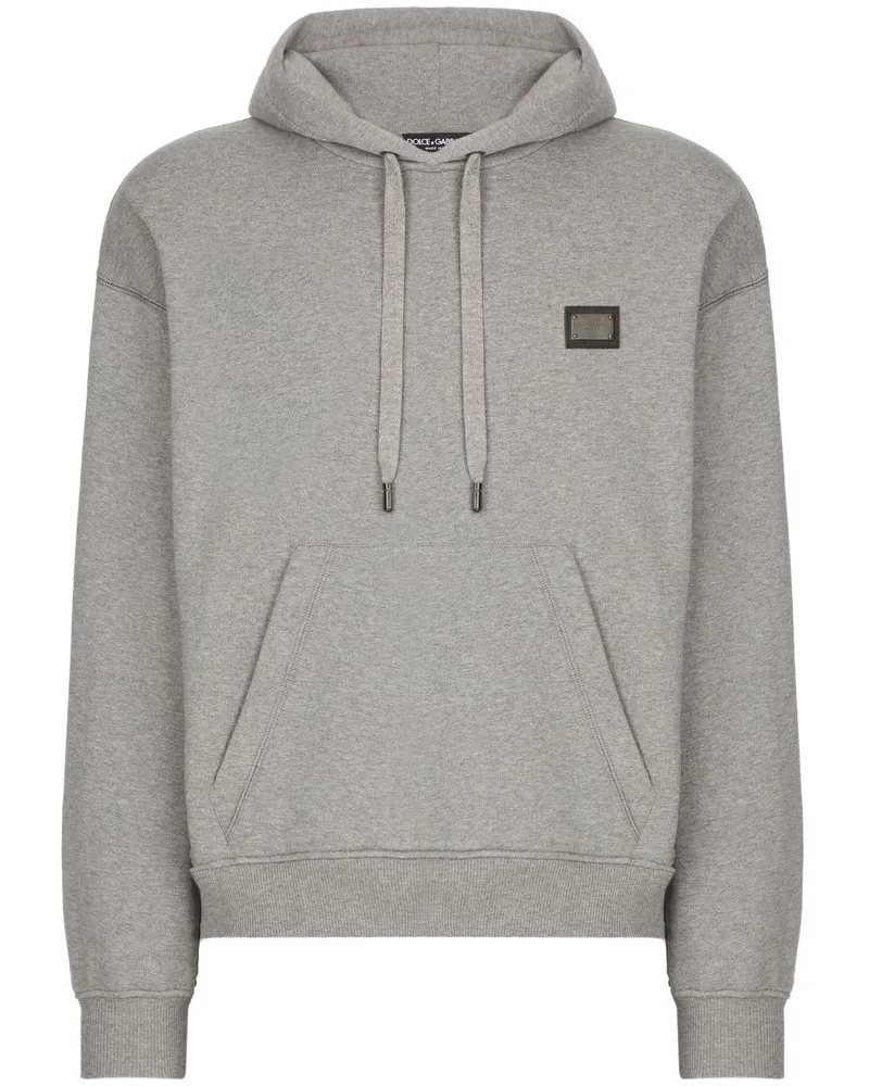 Dolce & Gabbana Hoodie mit Logo-Patch - Grau Grau