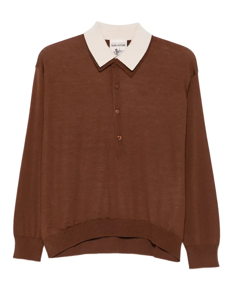 Semicouture contrast-collar sweater - Braun Braun