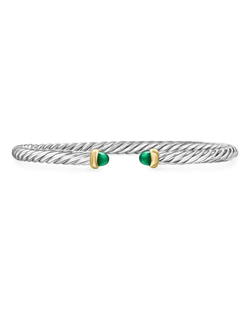 David Yurman 14kt Cable Flex Gelbgold- und Sterlingsilberarmband 4mm Silber