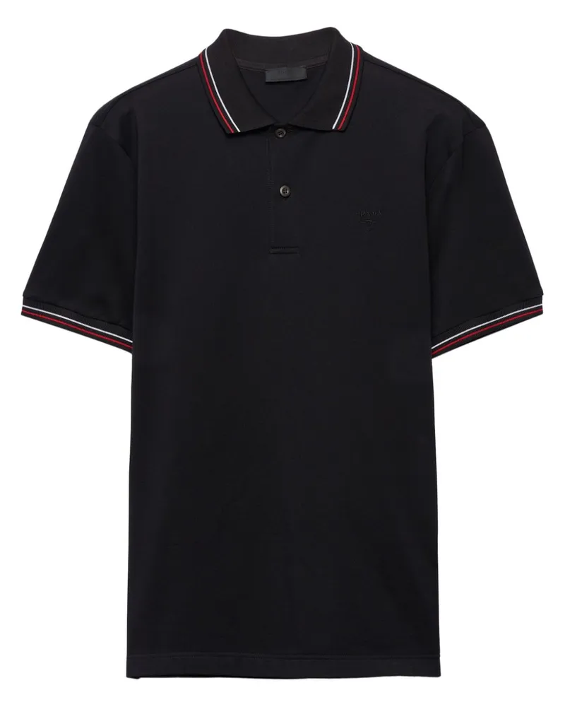 Prada Poloshirt aus Piqué - Schwarz Schwarz