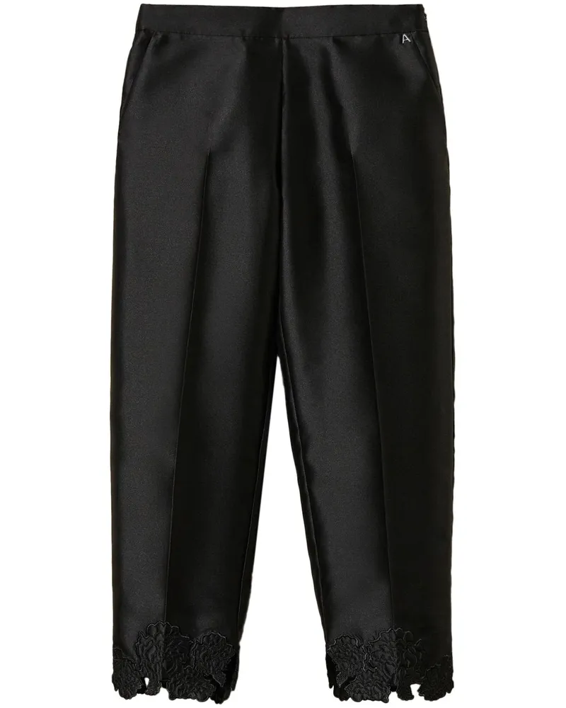 Twin-Set Hose mit Lochstickerei - Schwarz Schwarz