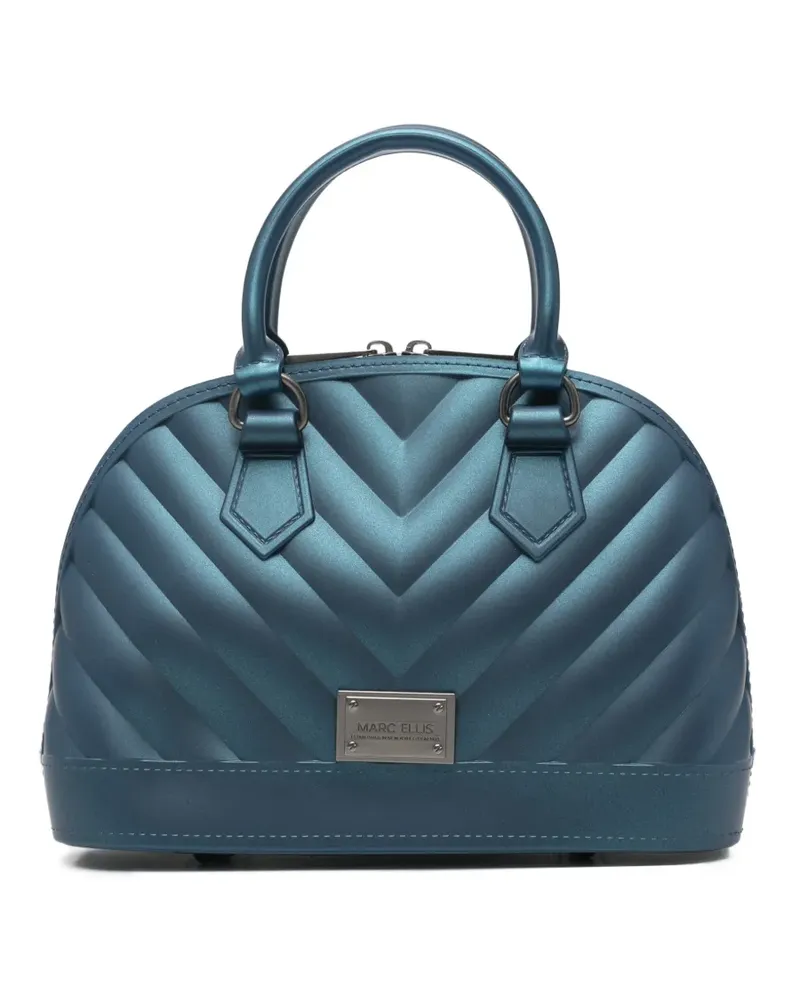 MARC ELLIS Mittelgroßer Flat Maya 27 Tote Bag mit Chevron-Steppung - Blau Blau