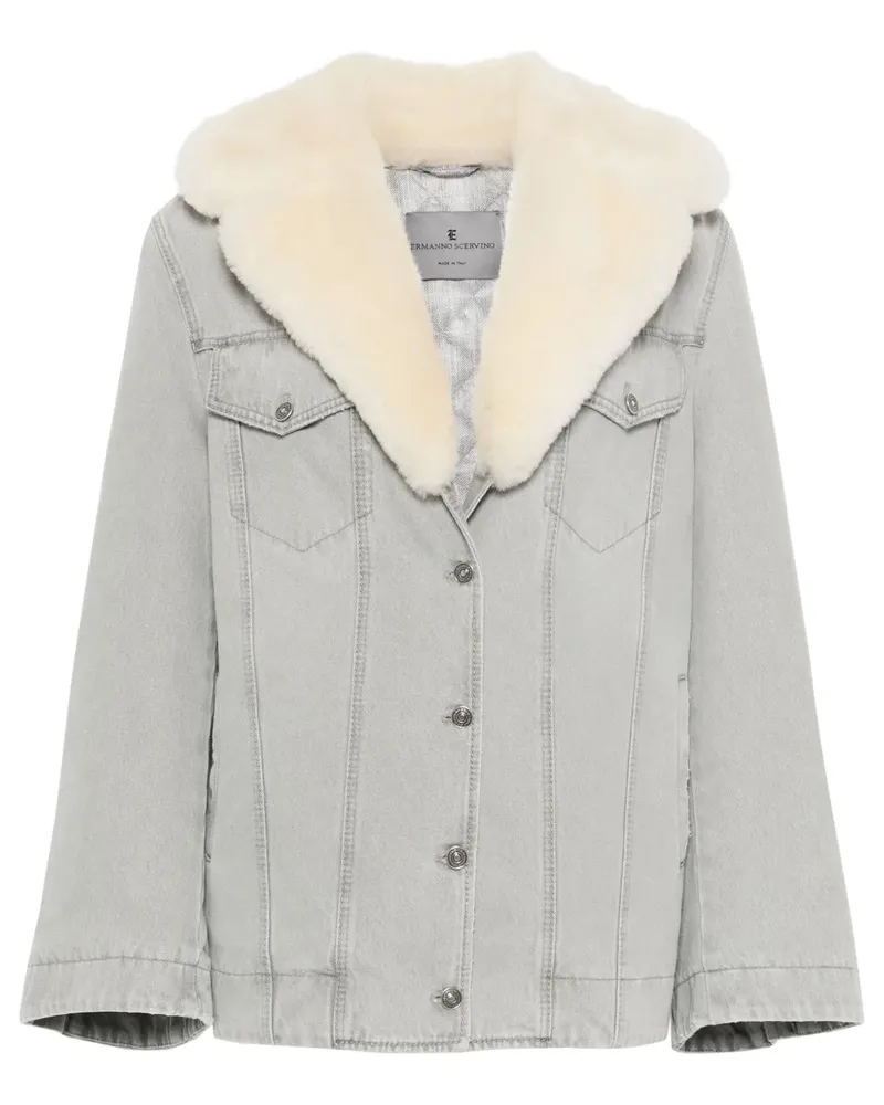 Ermanno Scervino Jacke mit Pelzkragen - Grau Grau