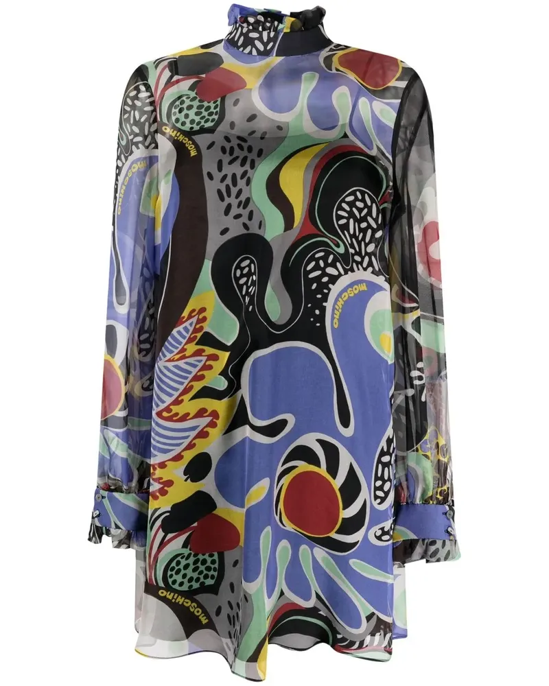 Moschino Kleid mit Blumen-Print - Schwarz Schwarz