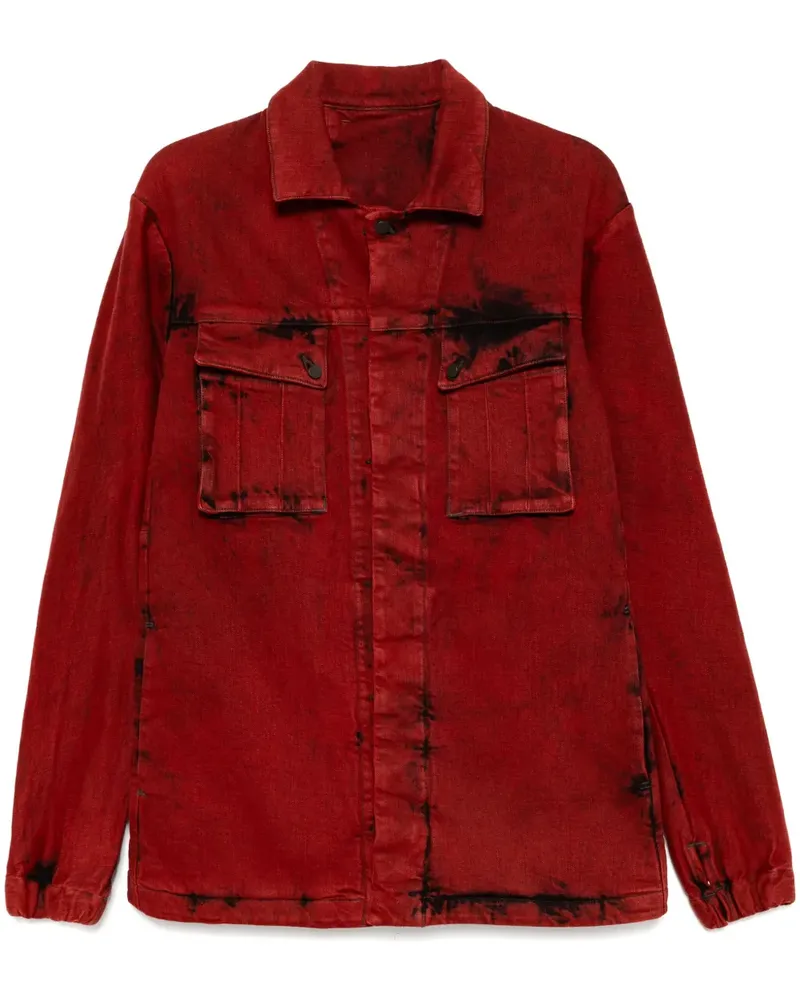 Boris Bidjan Saberi Hemdjacke aus Denim - Rot Rot