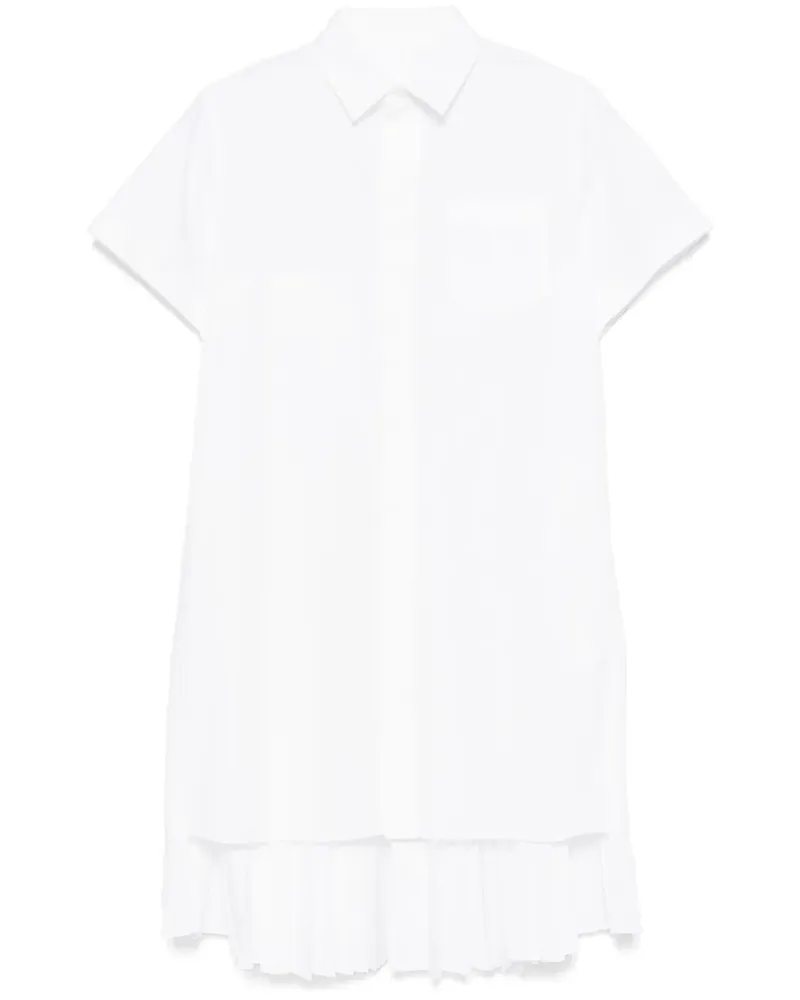 Sacai Hemdkleid mit Falten - Weiß Weiß