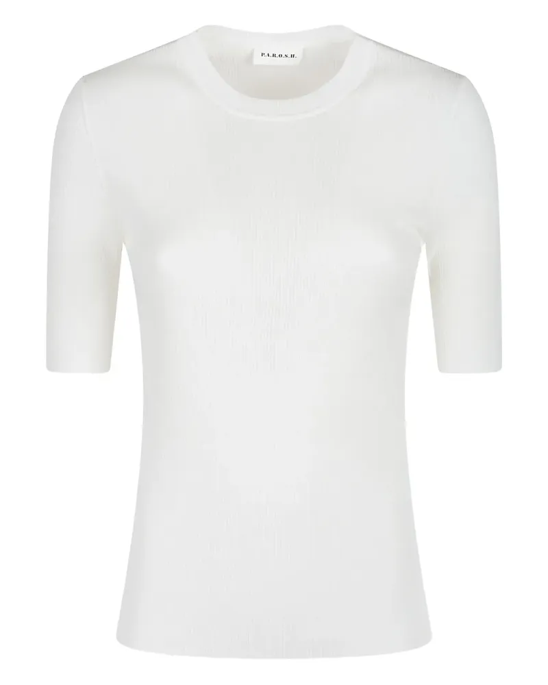 P.A.R.O.S.H. P.A.R.O H. Geripptes T-Shirt - Weiß Weiß