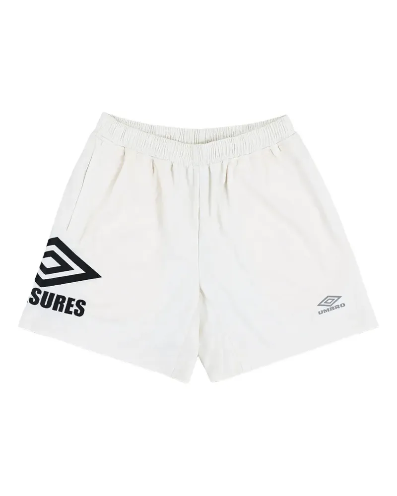 PLEASURES x Umbro Shorts mit Logo-Print - Weiß Weiß