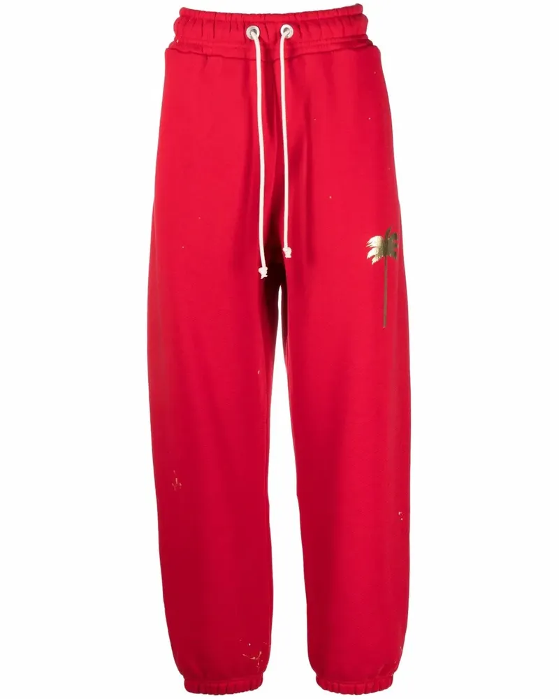 Palm Angels Jogginghose mit Palmen-Print - Rot Rot