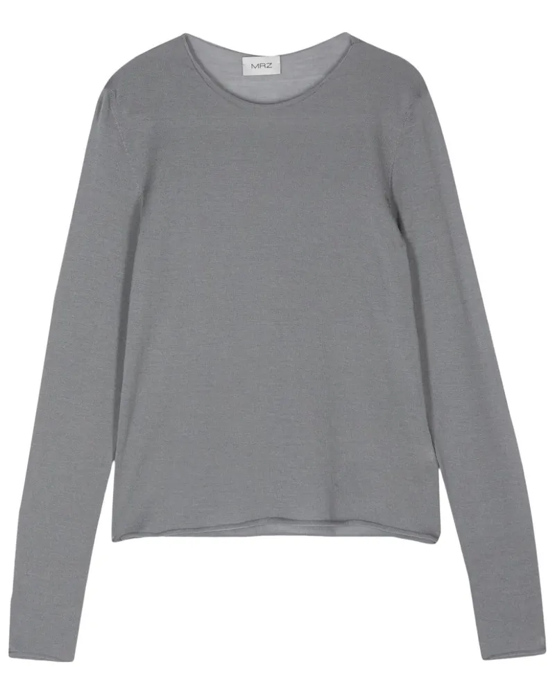 MRZ Fein gerippter Pullover - Grau Grau