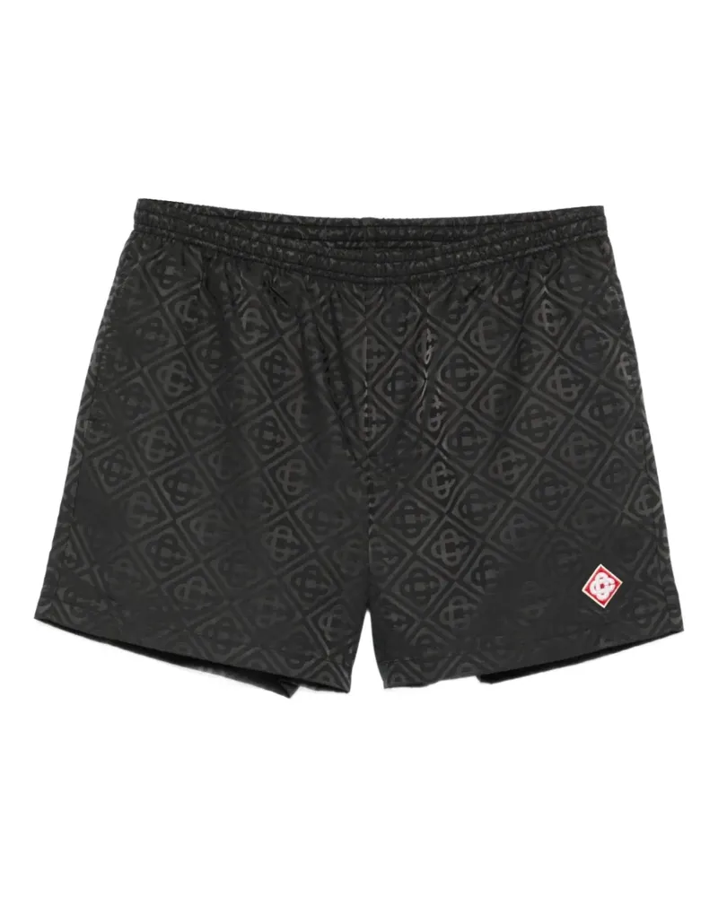 Casablanca Paris Badeshorts mit Monogrammmuster - Schwarz Schwarz