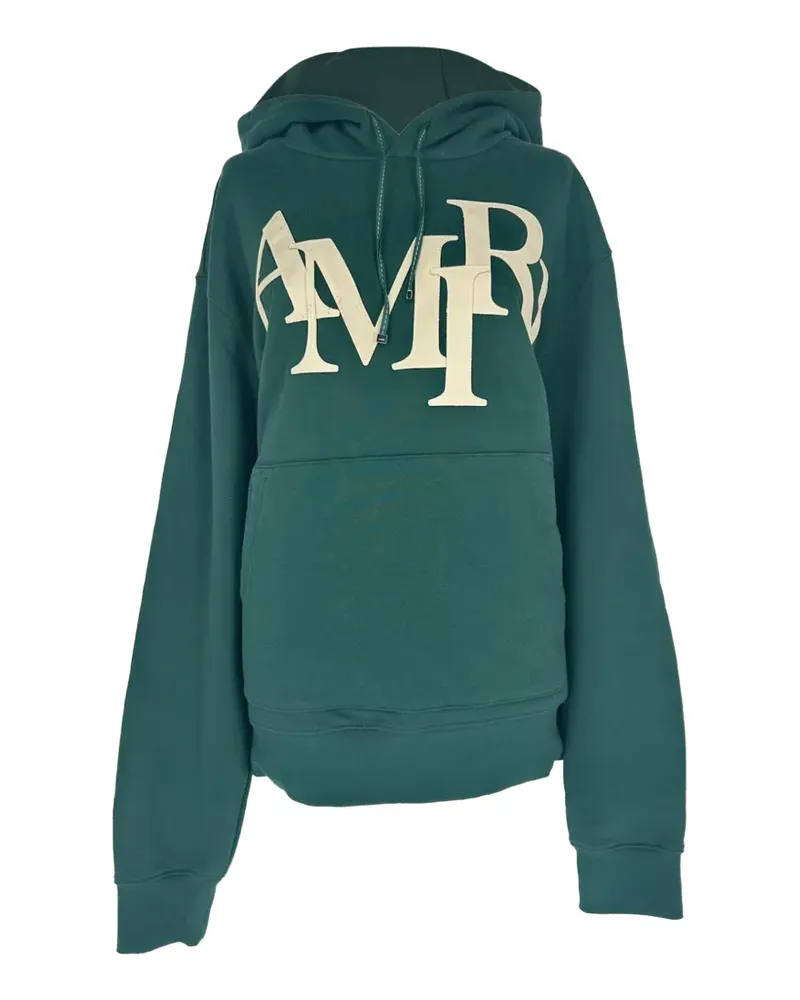 Amiri logo-appliqué hoodie - Grün Grün