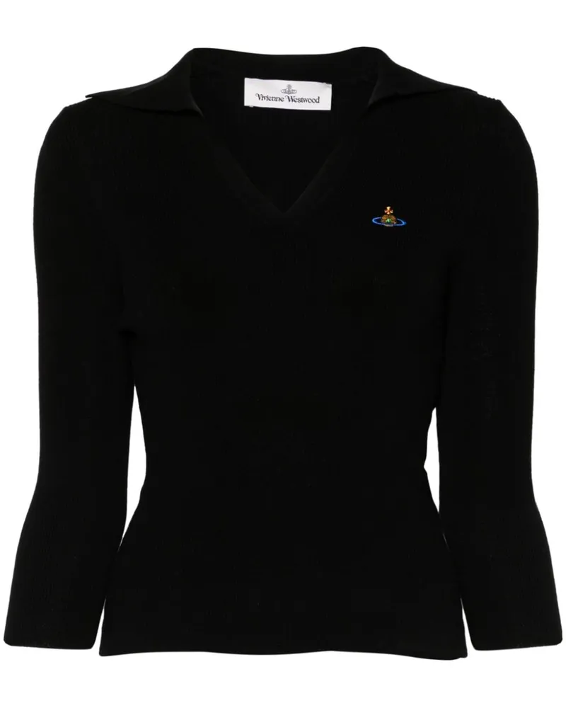 Vivienne Westwood Polo-Pullover mit Orb-Stickerei - Schwarz Schwarz