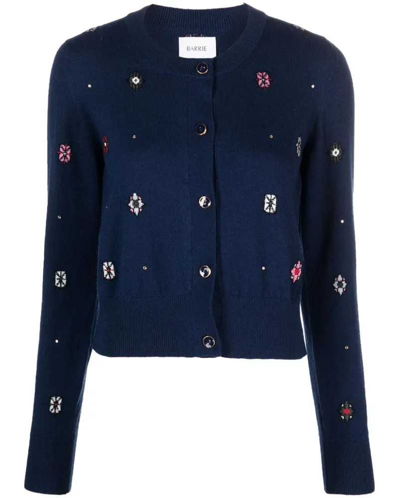 Barrie Cardigan mit Intarsienmuster - Blau Blau