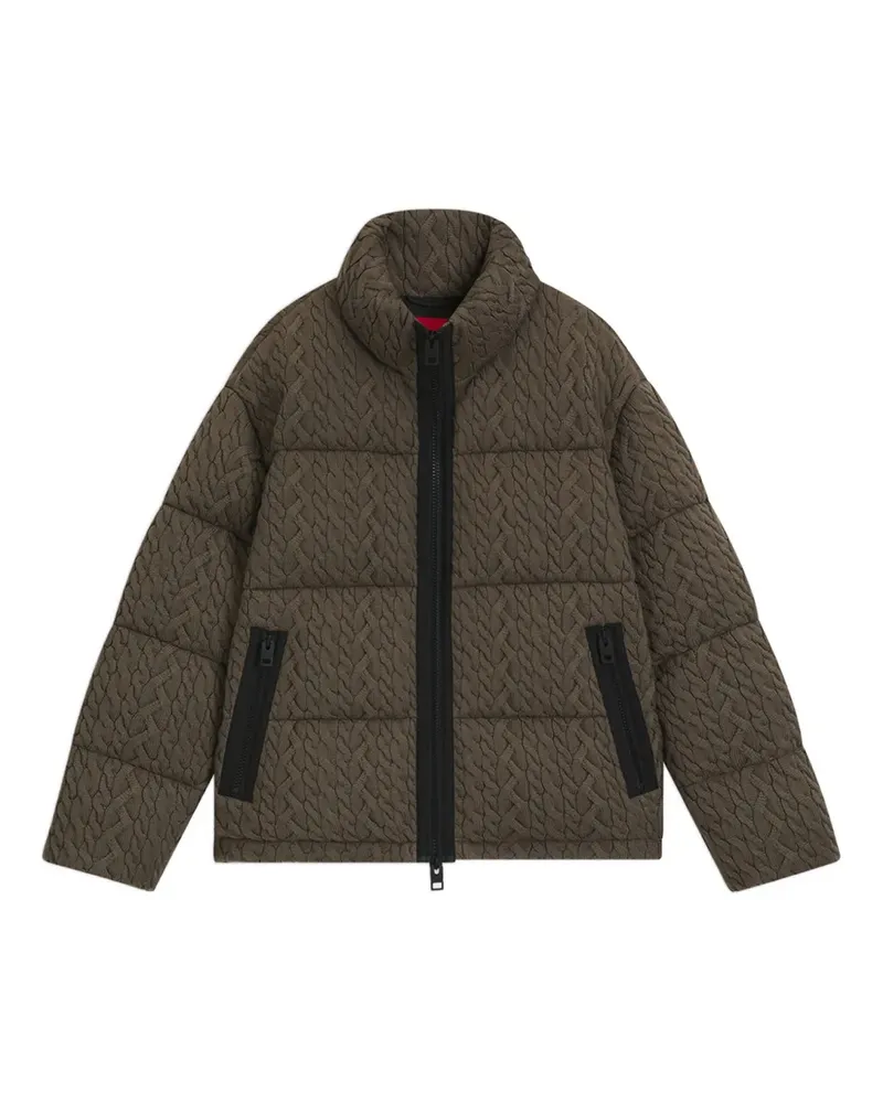 HUGO BOSS Gefütterte Jacke mit Zopfmuster - Braun Braun