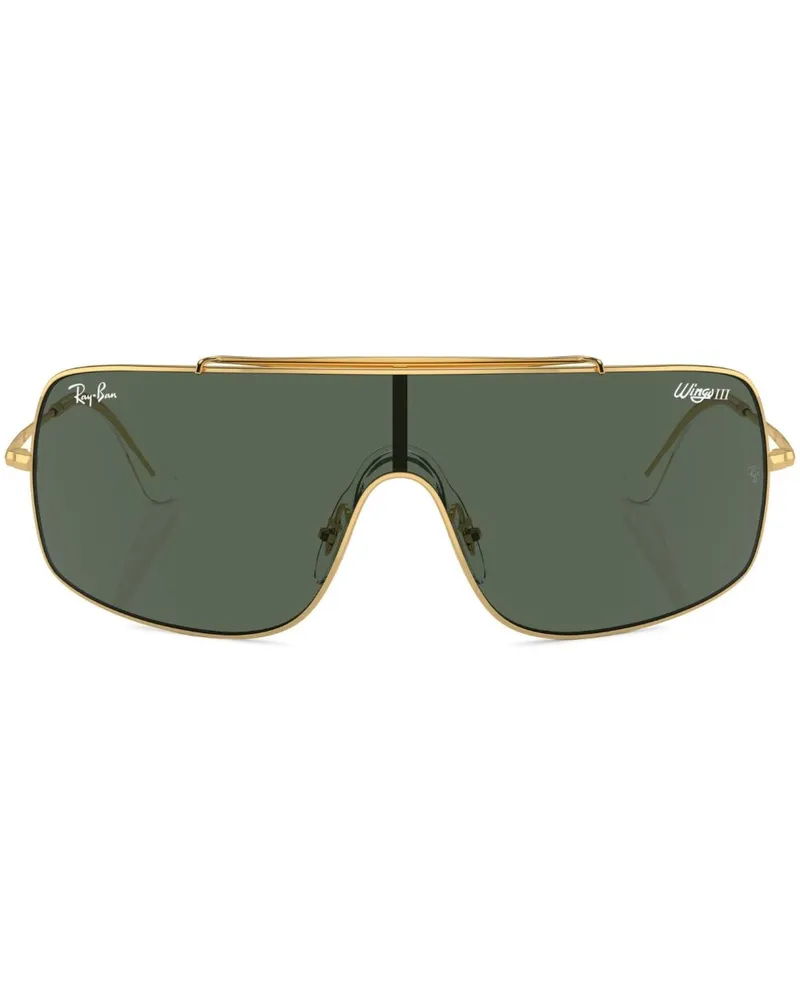 Ray Ban Eckige Wings III Sonnenbrille - Gold Gold