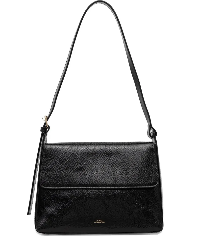 A.P.C. Virginie Schultertasche mit Logo - Schwarz Schwarz