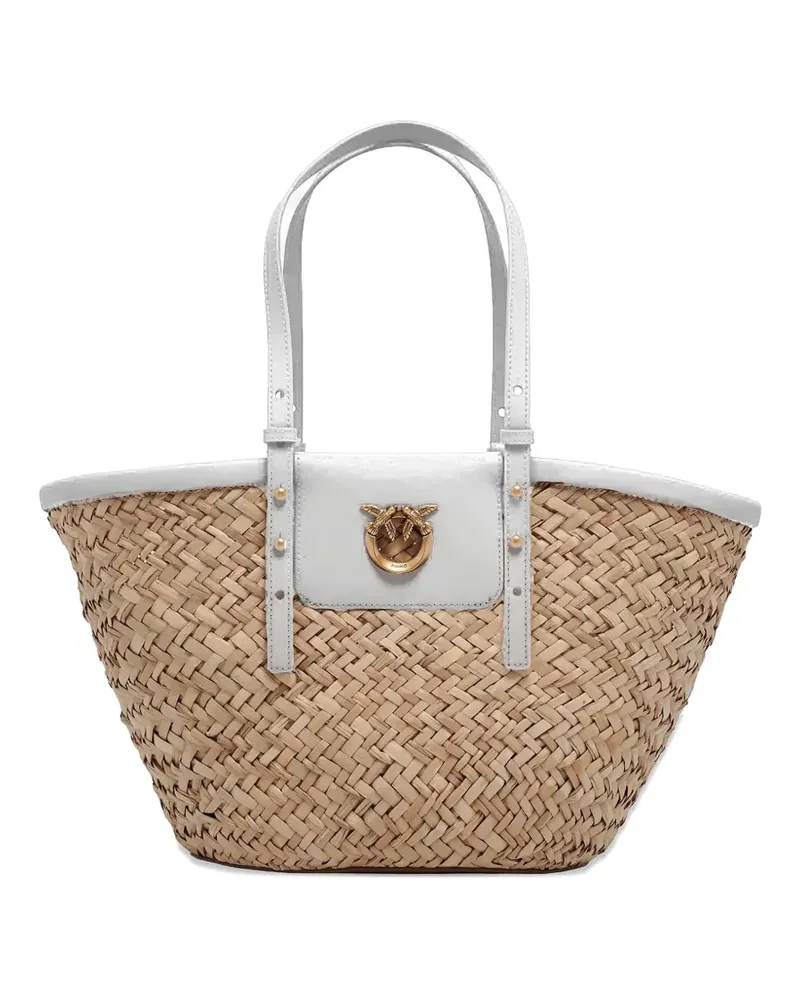 Pinko Love Summer Korbtasche - Weiß Weiß