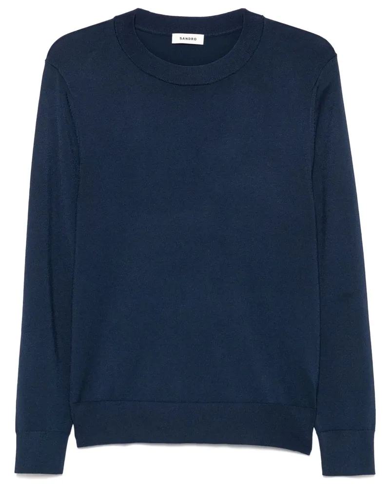 Sandro Fein gestrickter Pullover - Blau Blau