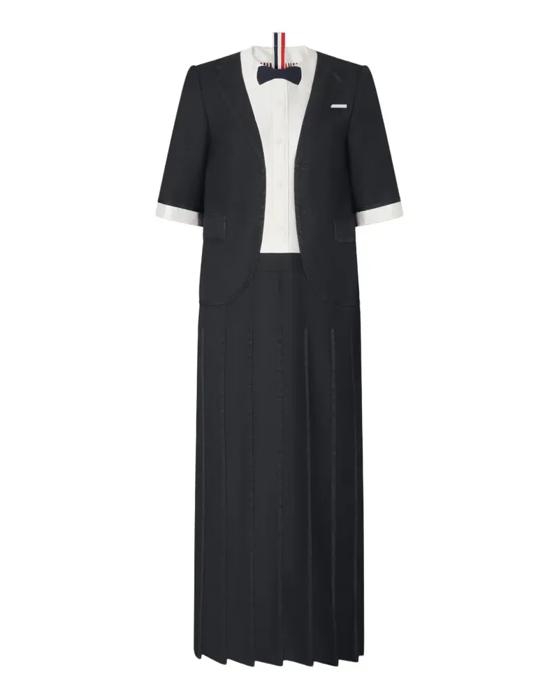 Thom Browne Midikleid mit Trompe-l'oeil-Effekt - Schwarz Schwarz