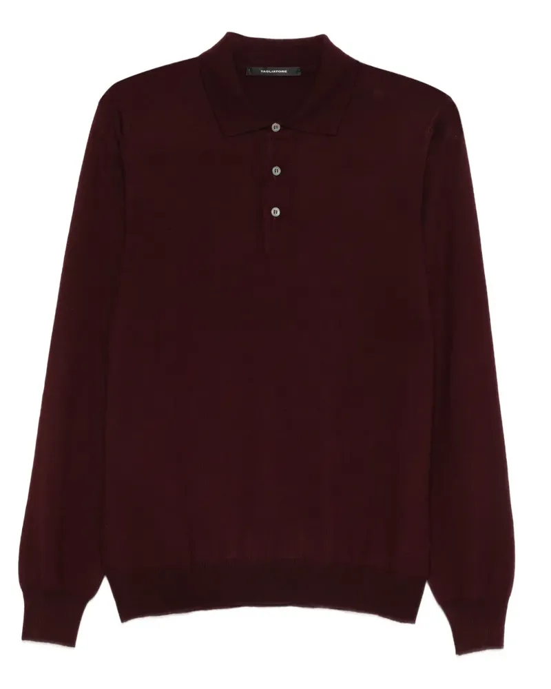Tagliatore Langärmeliges Poloshirt - Rot Rot