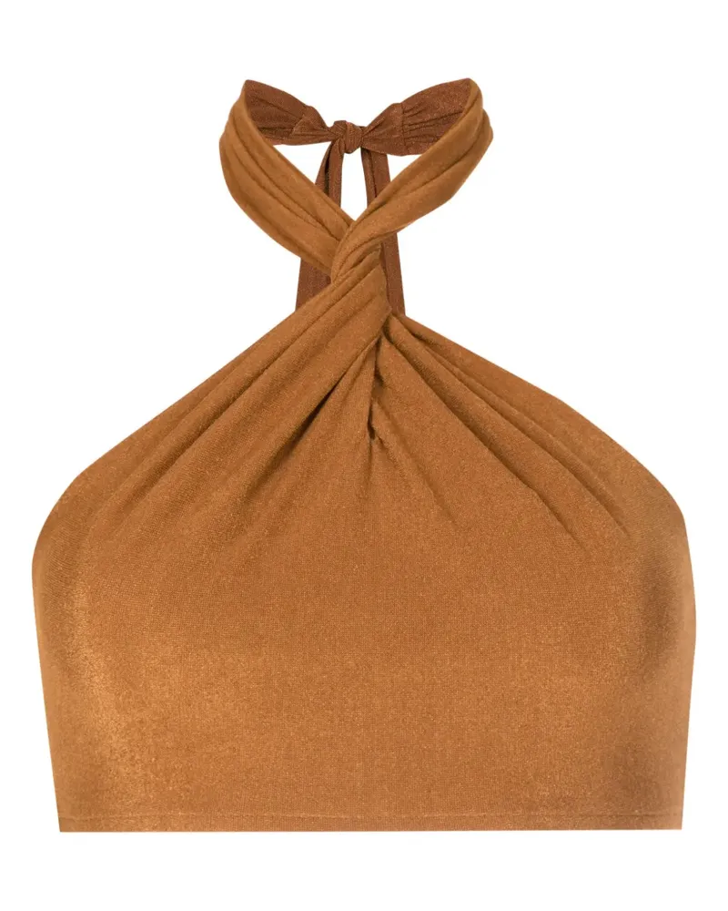Lenny Niemeyer Verdrehtes Neckholder-Bikinioberteil - Braun Braun