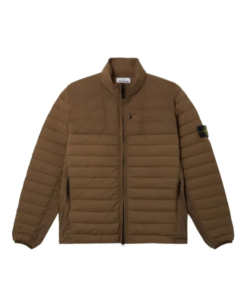 Stone Island logo-patch quilted jacket - Braun Braun