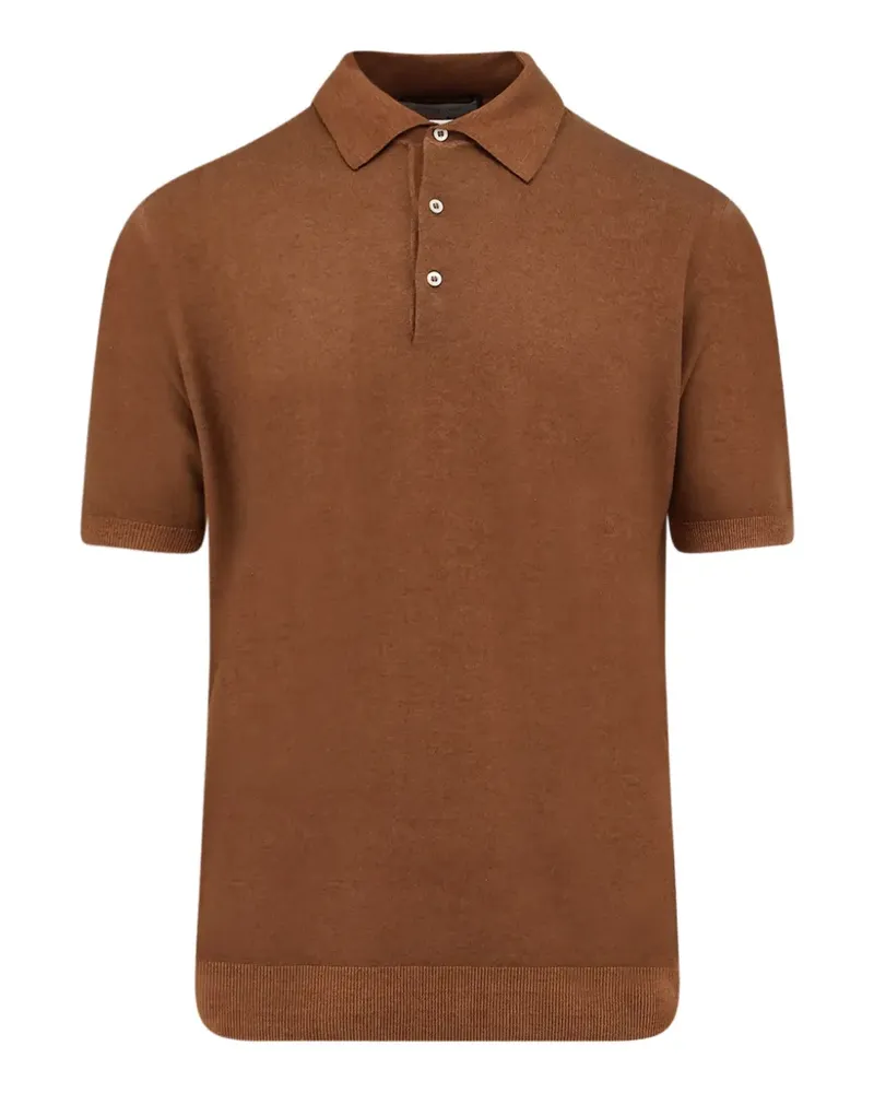 Corneliani Geripptes Poloshirt - Braun Braun