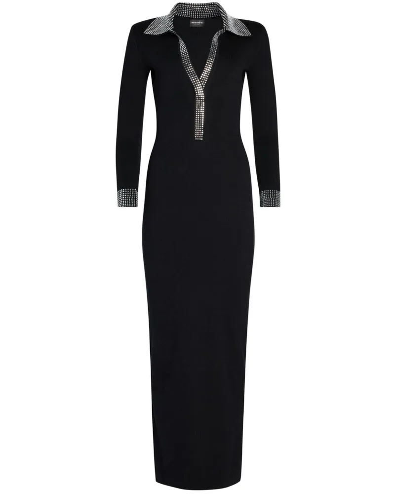 Retrofête Shareen Maxikleid - Schwarz Schwarz