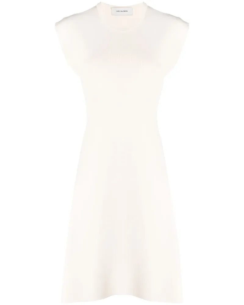 Yves Salomon Geripptes Kleid - Nude Nude