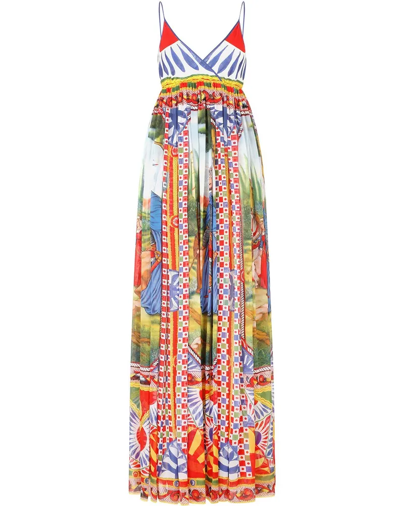 Dolce & Gabbana Maxikleid mit Carretto-Print - Rot Rot