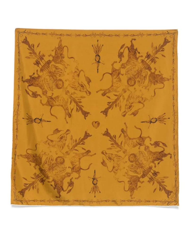 Fabiana Filippi x Benni Bosetto Seidenschal mit Print - Braun Braun