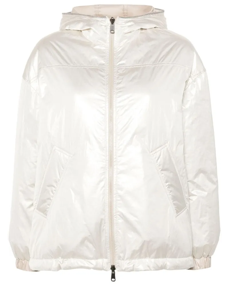 Brunello Cucinelli Wendbare Metallic-Jacke mit Futter - Nude Nude