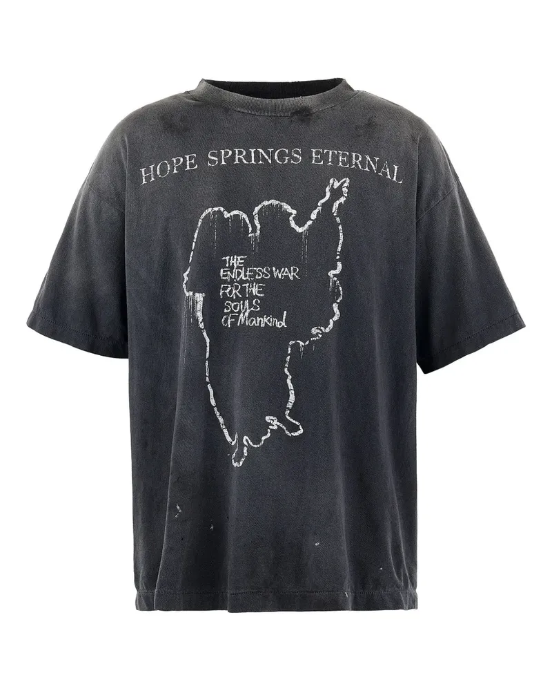 SAINT MXXXXXX T-Shirt mit Schriftzug - Schwarz Schwarz