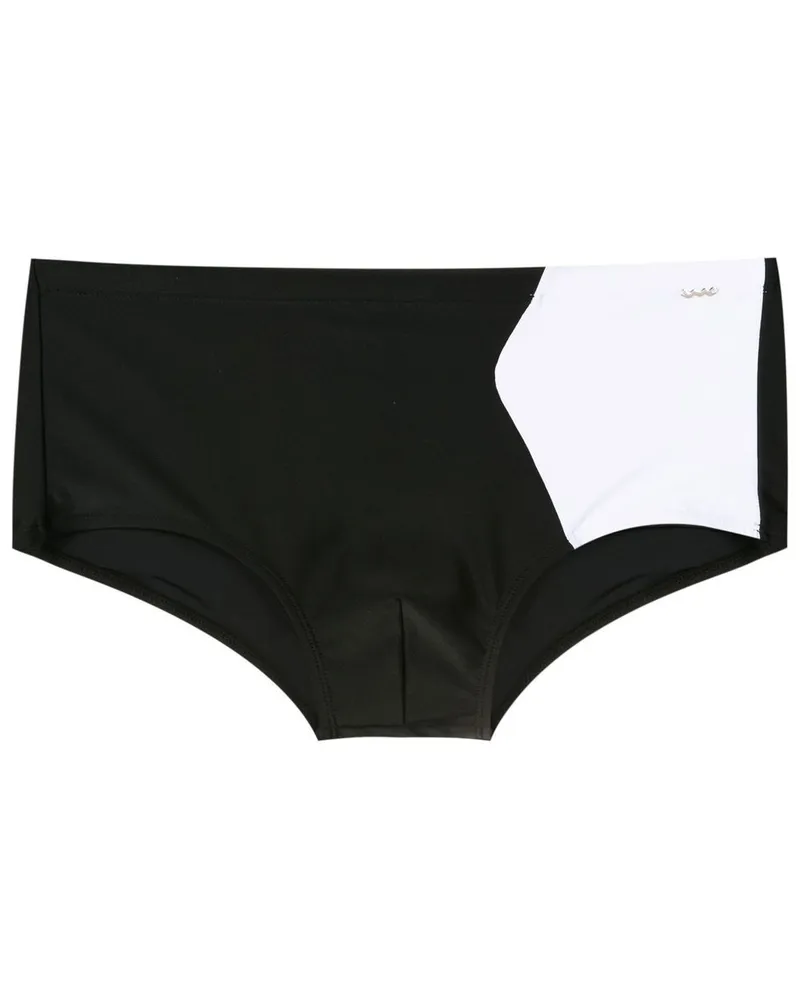 Amir Slama Badehose in Colour-Block-Optik - Schwarz Schwarz