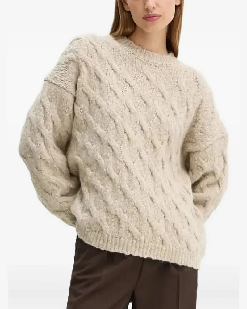 Drykorn Pullover mit Zopfmuster - Nude Nude