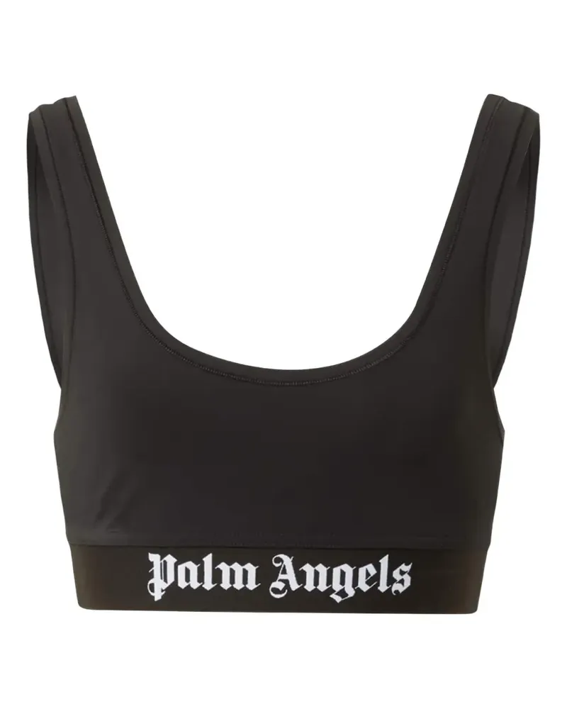 Palm Angels logo-underband scoop-neck bra - Schwarz Schwarz