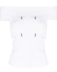 Alexander McQueen Schulterfreies Cropped-Oberteil Weiß