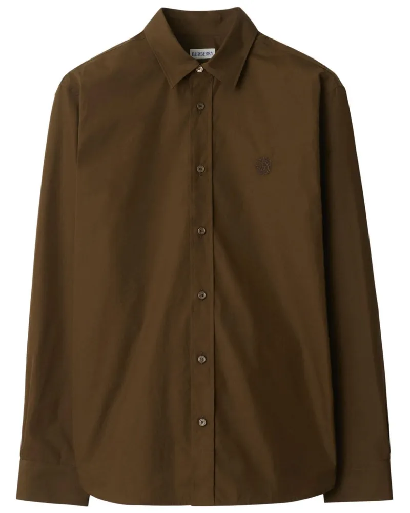 Burberry Hemd mit Logo-Stickerei - Braun Braun