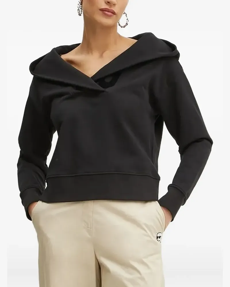 Karl Lagerfeld Hoodie mit Logo-Jacquard - Schwarz Schwarz