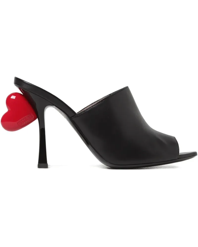 Moschino High-Heel-Sandalen mit Herzdetail - Schwarz Schwarz